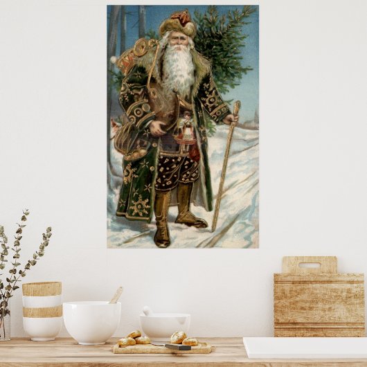 Vintager Weihnachtsmann 3 Poster (Küche)