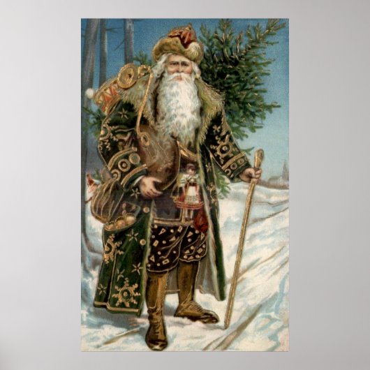Vintager Weihnachtsmann 3 Poster (Vorne)