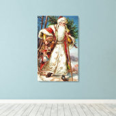 Vintager Weihnachtsmann 5 Leinwanddruck (Insitu (Holzboden))