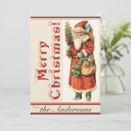 Vintager Weihnachtsmann 5 mit Weihnachtsfeiertag Einladung