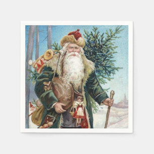 Vintager Weihnachtsmann 6 Serviette