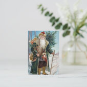 Vintager Weihnachtsmann 6 Visitenkarte (Stehend Vorderseite)