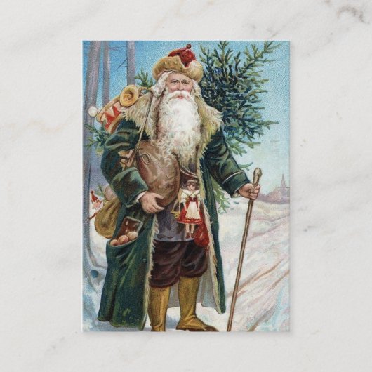 Vintager Weihnachtsmann 6 Visitenkarte (Vorderseite)