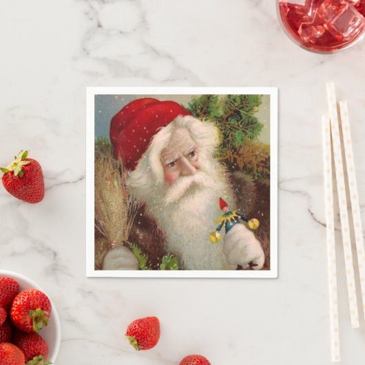 Vintager Weihnachtsmann 9 Serviette (Beispiel)