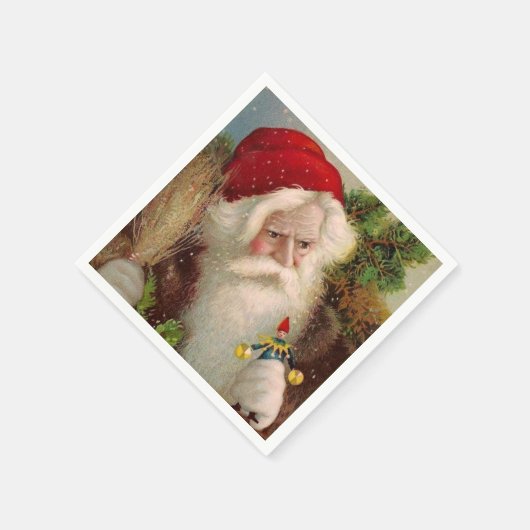 Vintager Weihnachtsmann 9 Serviette (Ecke)