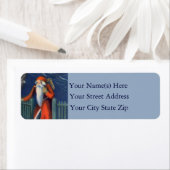 Vintager Weihnachtsmann am Tor mit Spielzeug (Insitu)