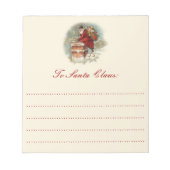 Vintager Weihnachtsmann am Weihnachtsfeiertag Notizblock (Vorderseite)