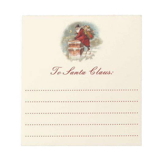 Vintager Weihnachtsmann am Weihnachtsfeiertag Notizblock (Vorderseite)