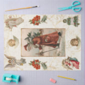 Vintager Weihnachtsmann Angels Weihnachtsfeiertag Seidenpapier (Basteln)