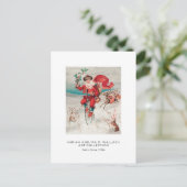 Vintager Weihnachtsmann auf dem Fahrrad Postkarte (Stehend Vorderseite)