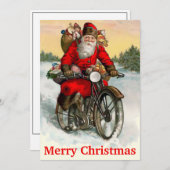 Vintager Weihnachtsmann auf Motorrad Weihnachten (Vorne/Hinten)