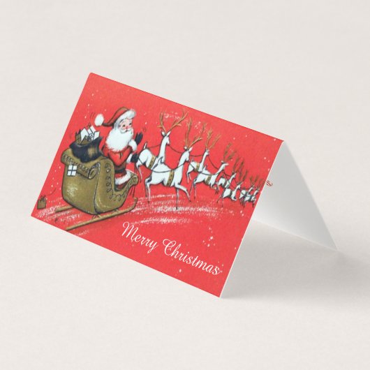 Vintager Weihnachtsmann auf seinem Schlitten mit R (Vorderseite)