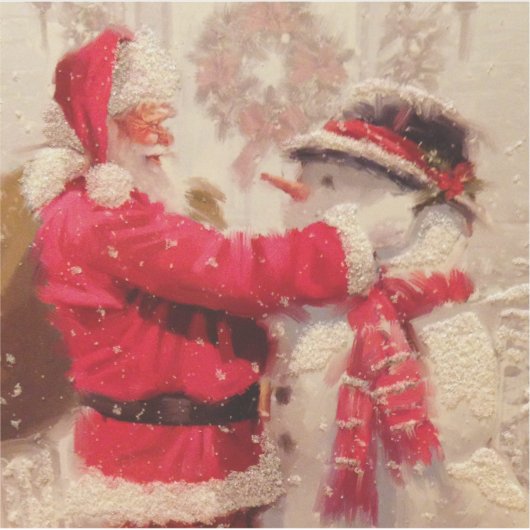 Vintager Weihnachtsmann Aufkleber (Vorderseite)