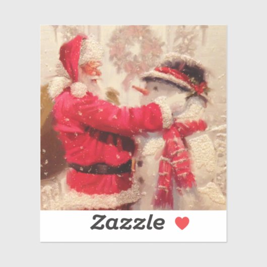 Vintager Weihnachtsmann Aufkleber (Blatt)