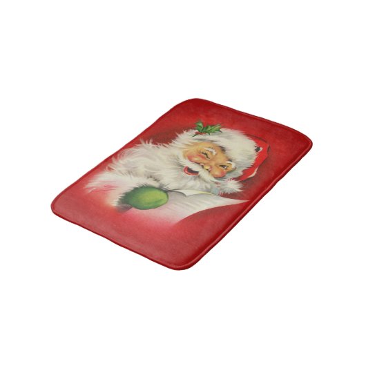 Vintager Weihnachtsmann Badematte (Schrägansicht)