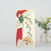 Vintager Weihnachtsmann bringt frohe Weihnachten a (Stehend Vorderseite)