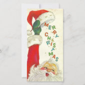 Vintager Weihnachtsmann bringt frohe Weihnachten a (Vorderseite)