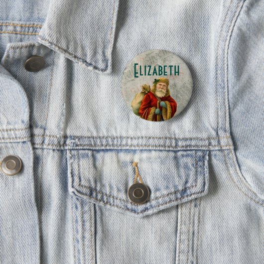 Vintager Weihnachtsmann Button (Beispiel)