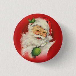 Vintager Weihnachtsmann Button