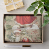 Vintager Weihnachtsmann Carry Toys Poinsettia Seidenpapier (Geschenk)