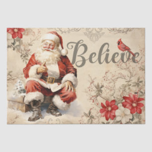 Vintager Weihnachtsmann Decoupage Ephemera Seidenpapier