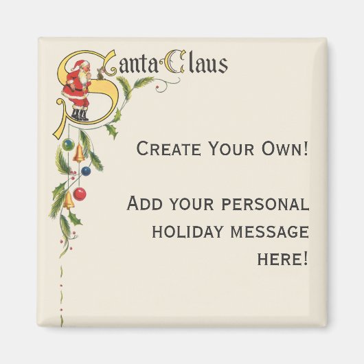 Vintager Weihnachtsmann, dekorative Weihnachtsgren Magnet (Vorne)