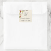 Vintager Weihnachtsmann, dekorative Weihnachtsgren Quadratischer Aufkleber (Tasche)