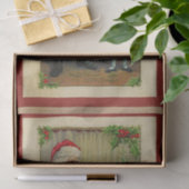 Vintager Weihnachtsmann, der dem Kind Geschenke gi Seidenpapier (Geschenk)