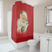 Vintager Weihnachtsmann Duschvorhang (Beispiel)