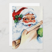 Vintager Weihnachtsmann Einladung (Vorne/Hinten)
