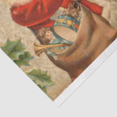 Vintager Weihnachtsmann, Engel, Holly & Music Coll Seidenpapier (Ausschnitt)