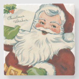 Vintager Weihnachtsmann erfüllt Weihnachtswünsche Steinuntersetzer