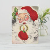 Vintager Weihnachtsmann Feiertagskarte (Stehend Vorderseite)