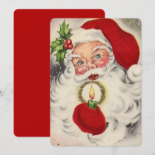 Vintager Weihnachtsmann Feiertagskarte (Vorne/Hinten)