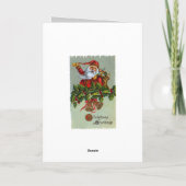 Vintager Weihnachtsmann Feiertagskarte (Rückseite)