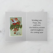 Vintager Weihnachtsmann Feiertagskarte (Innenseite)