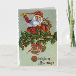 Vintager Weihnachtsmann Feiertagskarte