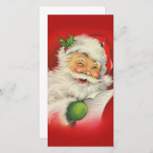 Vintager Weihnachtsmann Feiertagskarte (Vorne/Hinten)