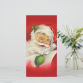 Vintager Weihnachtsmann Feiertagskarte (Stehend Vorderseite)