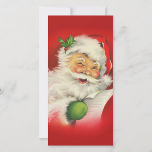 Vintager Weihnachtsmann Feiertagskarte