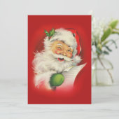 Vintager Weihnachtsmann Feiertagskarte (Stehend Vorderseite)
