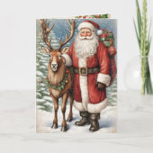 Vintager Weihnachtsmann Feiertagskarte (Vorderseite)