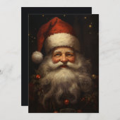Vintager Weihnachtsmann Feiertagskarte (Vorne/Hinten)