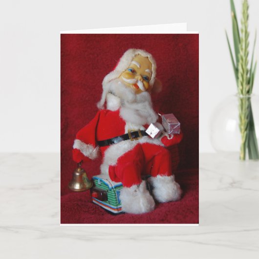 Vintager Weihnachtsmann Feiertagskarte (Vorderseite)