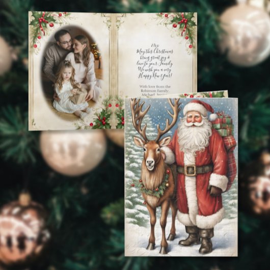 Vintager Weihnachtsmann Feiertagskarte