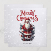 Vintager Weihnachtsmann Feiertagskarte (Vorne/Hinten)