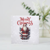 Vintager Weihnachtsmann Feiertagskarte (Stehend Vorderseite)