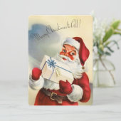 Vintager Weihnachtsmann Feiertagskarte (Stehend Vorderseite)