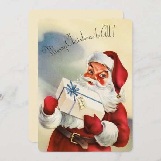 Vintager Weihnachtsmann Feiertagskarte (Vorne/Hinten)