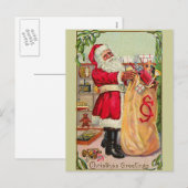 Vintager Weihnachtsmann Feiertagspostkarte (Vorne/Hinten)